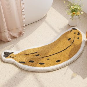 Cartoon Banana Bathroom Plush Rug