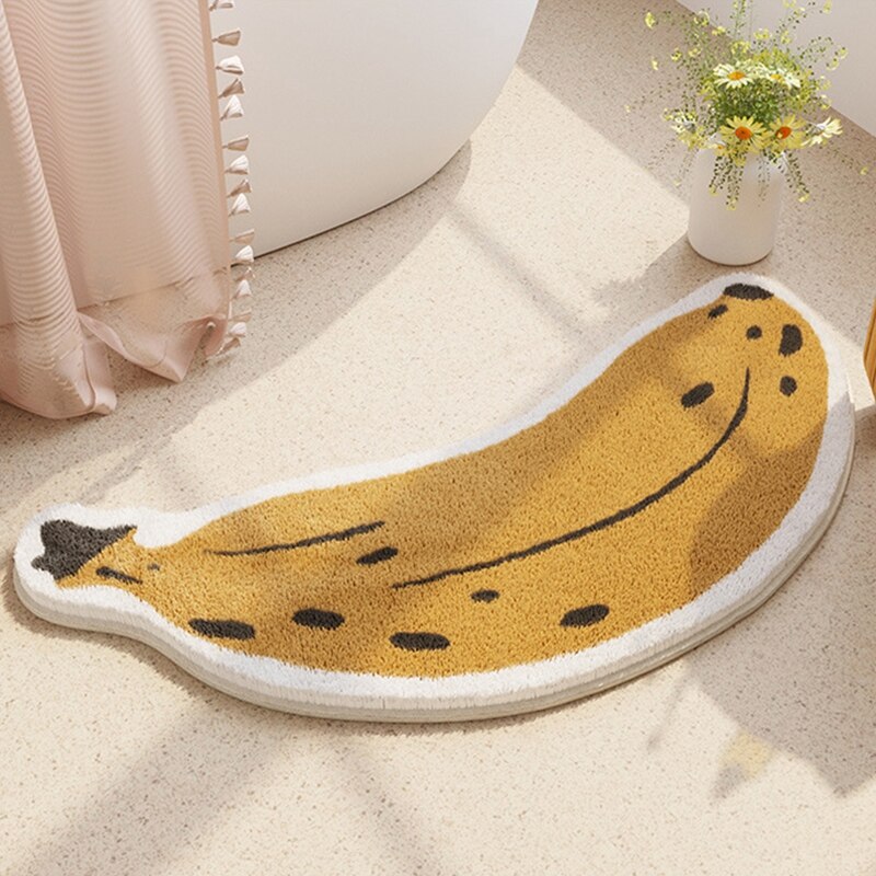 Cartoon Banana Bathroom Plush Rug