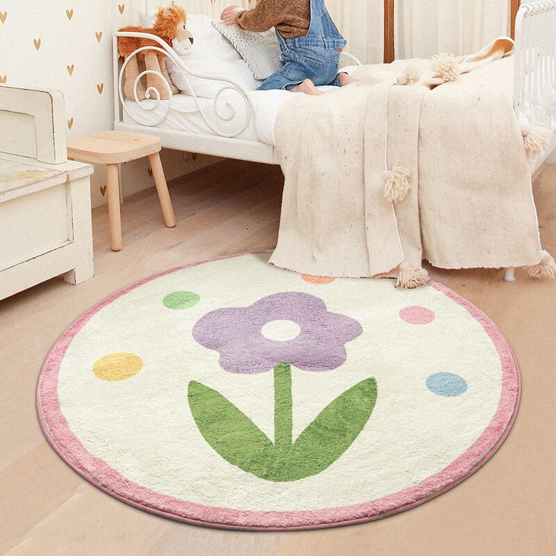 Floral Furry Carpet For Living Room