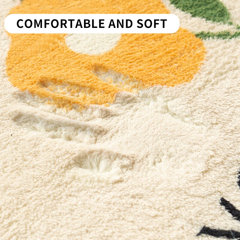 Cute Floral Fluffy Soft Bedroom Rugs - Image 9