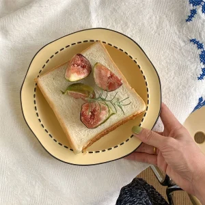 Japanese Mulanxi Cream Cartoon Ceramic Deep Plate, Yellow