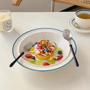 Korean INS Same Four Color Coil Soup Plate Deep Plate