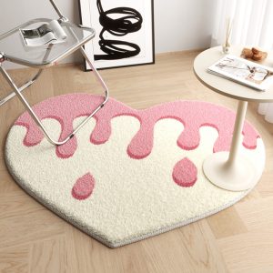 Fashion Minimalism Cute Peach Heart Plush Rug