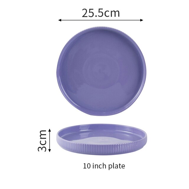 4PCS Nordic Style Ceramic Purple Kitchen Dinnerware Set - Image 8