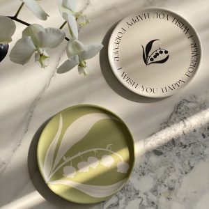 2PCS Simple Style Bamboo Fiber Dinner Plates