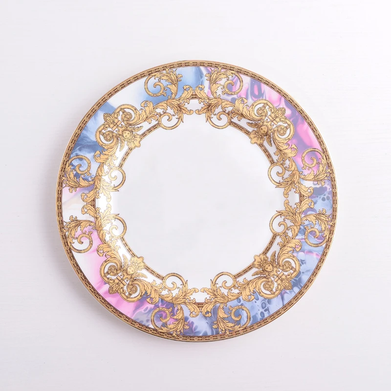 Western Dinner Plate 10inch And 8inch Steak Flat Tray Bone China Dinnerware Set - Image 5