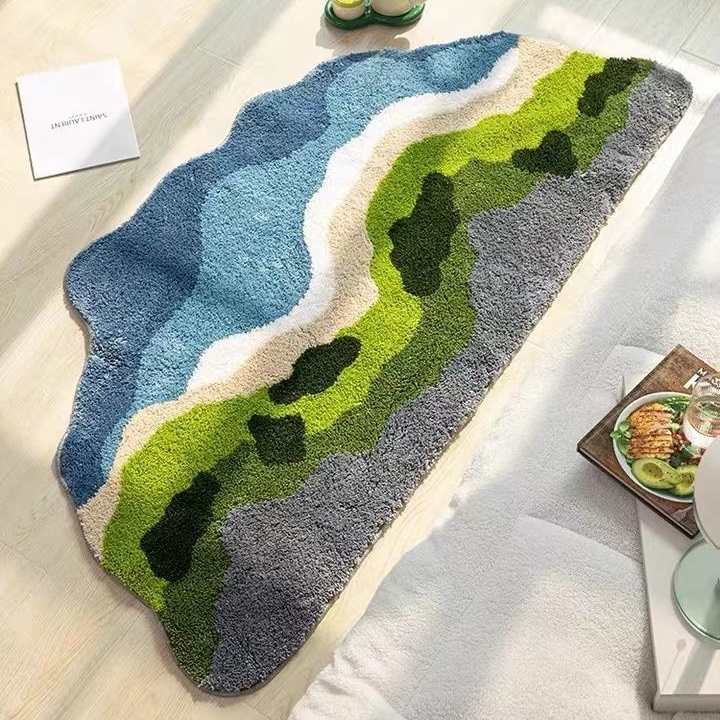 Plush Irregular Shaped Soft Absorbent Floor Mat - Image 2