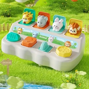 Suitable for Children's Birthday Gifts Montessori Pop up Animal Toys and Learning Boxes - Enhance Logic and Motor Skills,