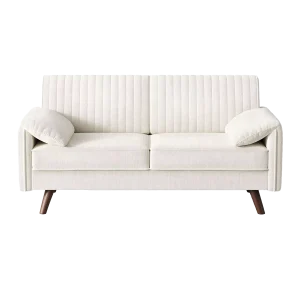 64.5" White Loveseat Sofa