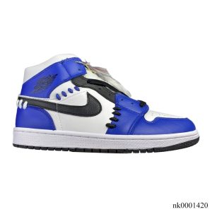 Alternative view of AJ1 Mid SE "Game Royal" White Blue Black Shoes Sneakers - nk0001420