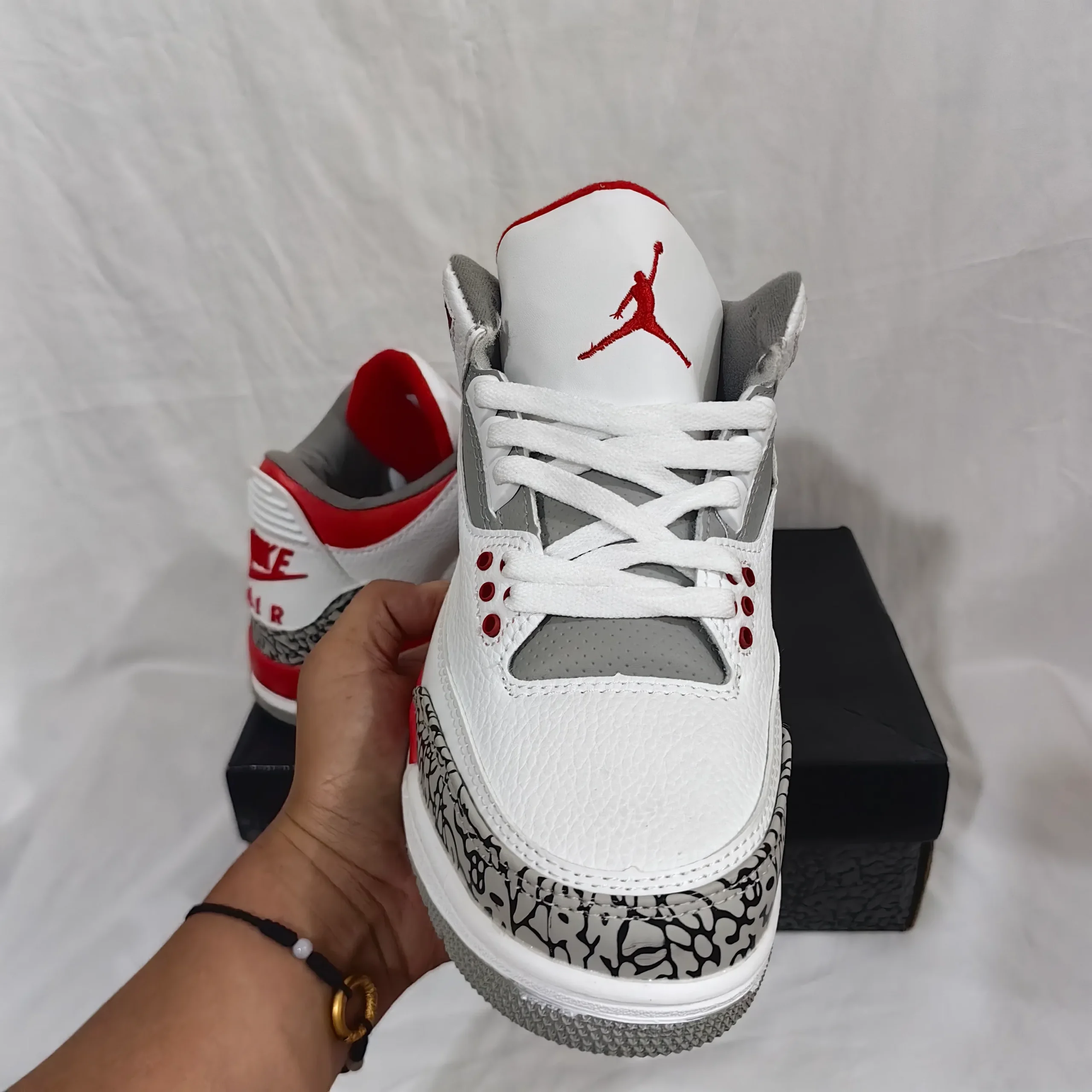 AJ 3 Retro Fire Red Shoes Sneakers - nk0002330 - Image 5