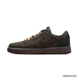 Alternative view of Travis Scott x AJ1 Low "Velvet Brown" Shoes Sneakers - nk0004108