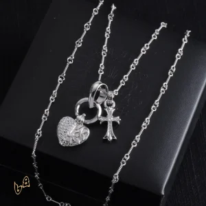 Alternative view of CH Heart And Cross Pendant Necklace - CH0022