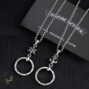 Alternative view of CH Circle Pendant Necklace - CH0023