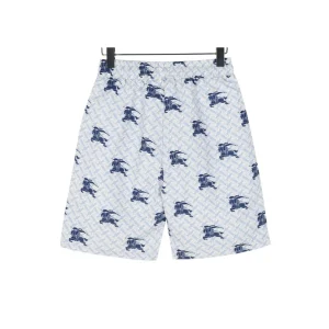 Alternative view of BUR Knight Motif Monogram Shorts in Ice Blue - 372 – bbr0000372