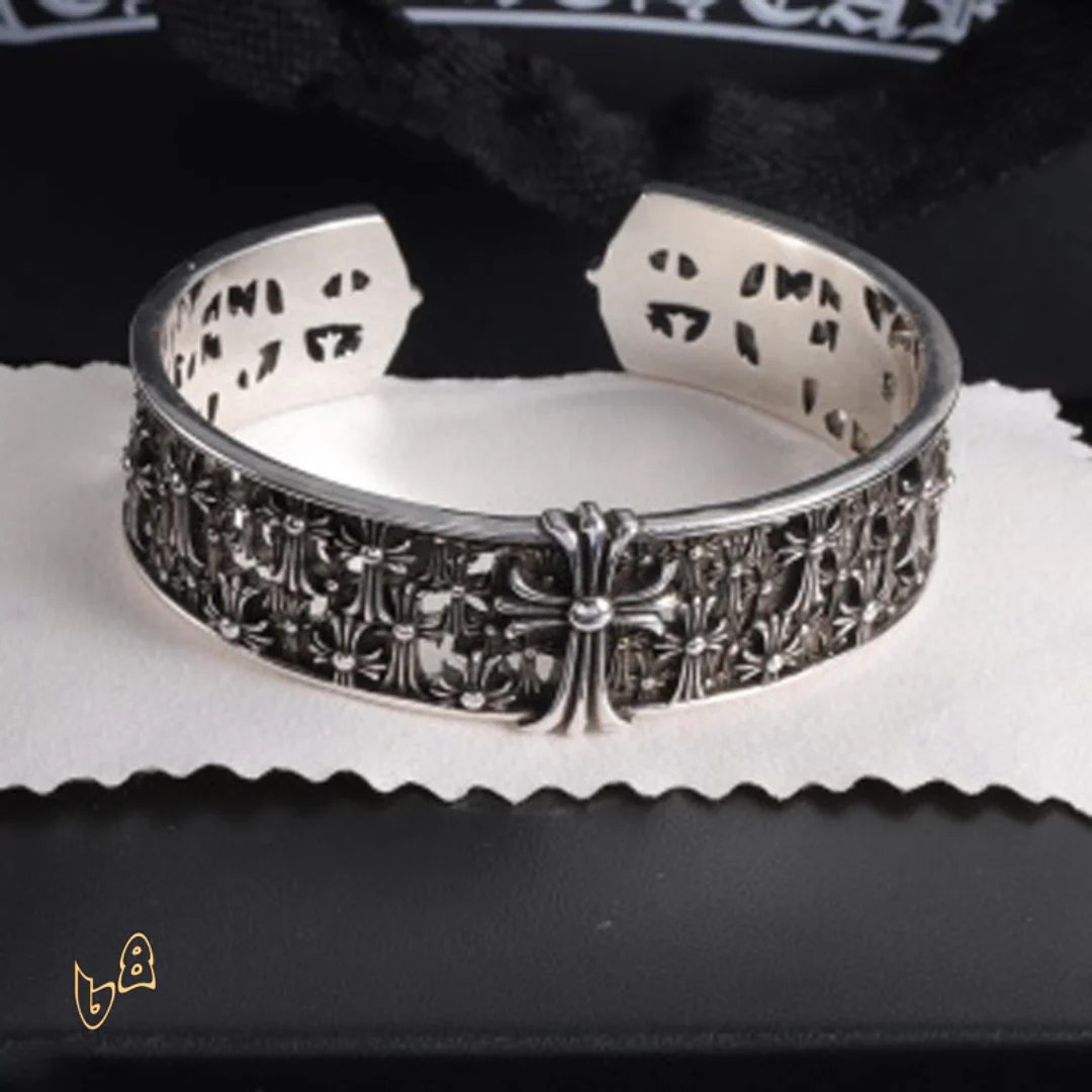 CH Chunky Cross Link Cuff Bracelet - CH0080 - Image 2