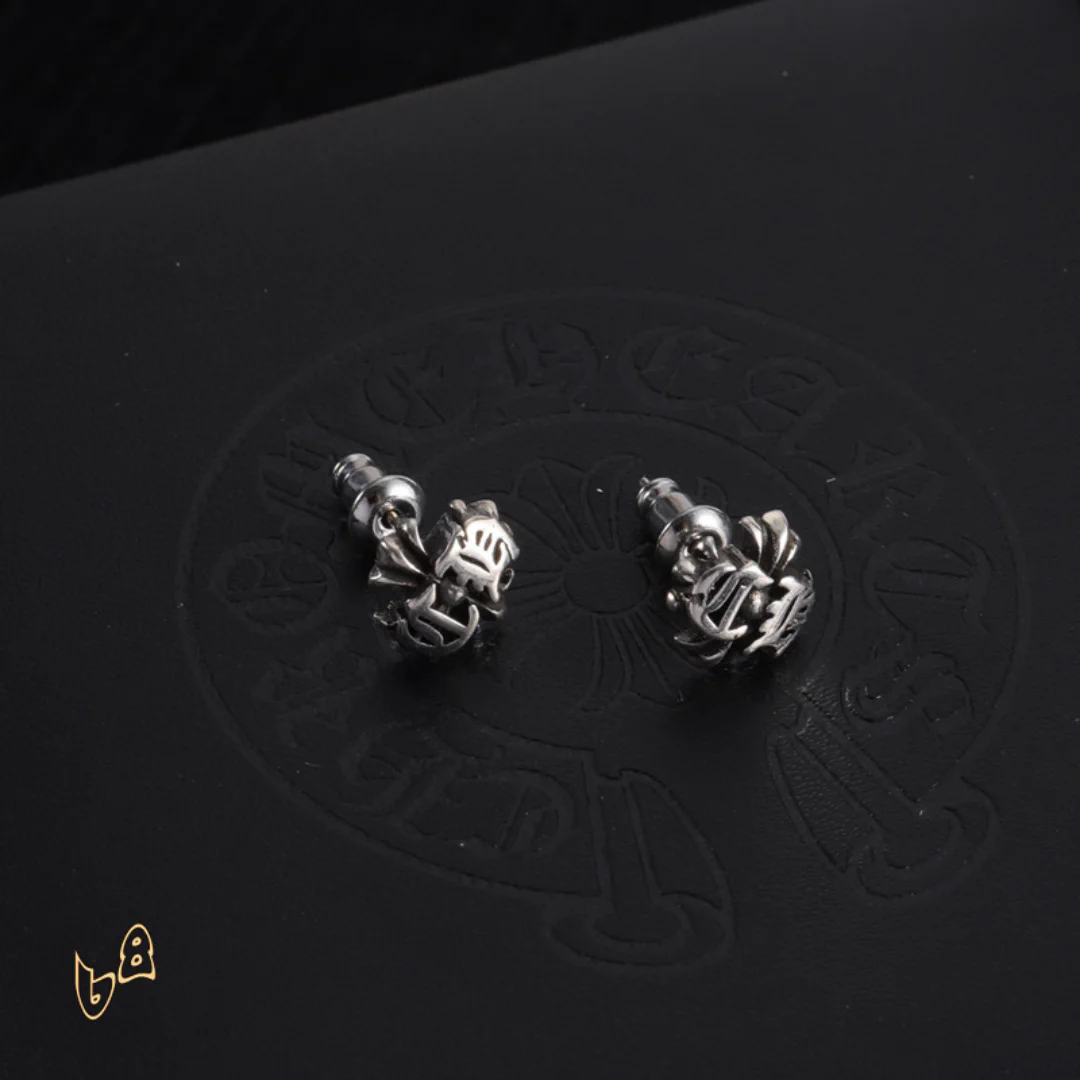 CH Flower Engraved Earrings - CH0154 - Image 5