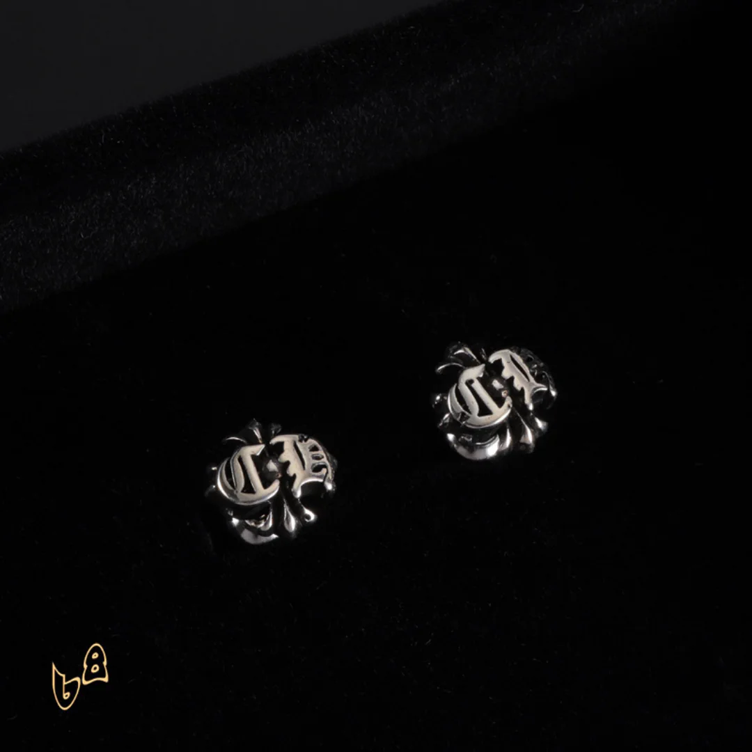 CH Flower Engraved Earrings - CH0154 - Image 4