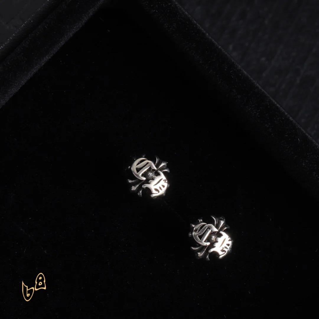 CH Flower Engraved Earrings - CH0154 - Image 2