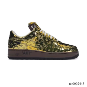 AF 1 x OW by Virgil Metallic Gold Black Shoes Sneakers - nk0002445