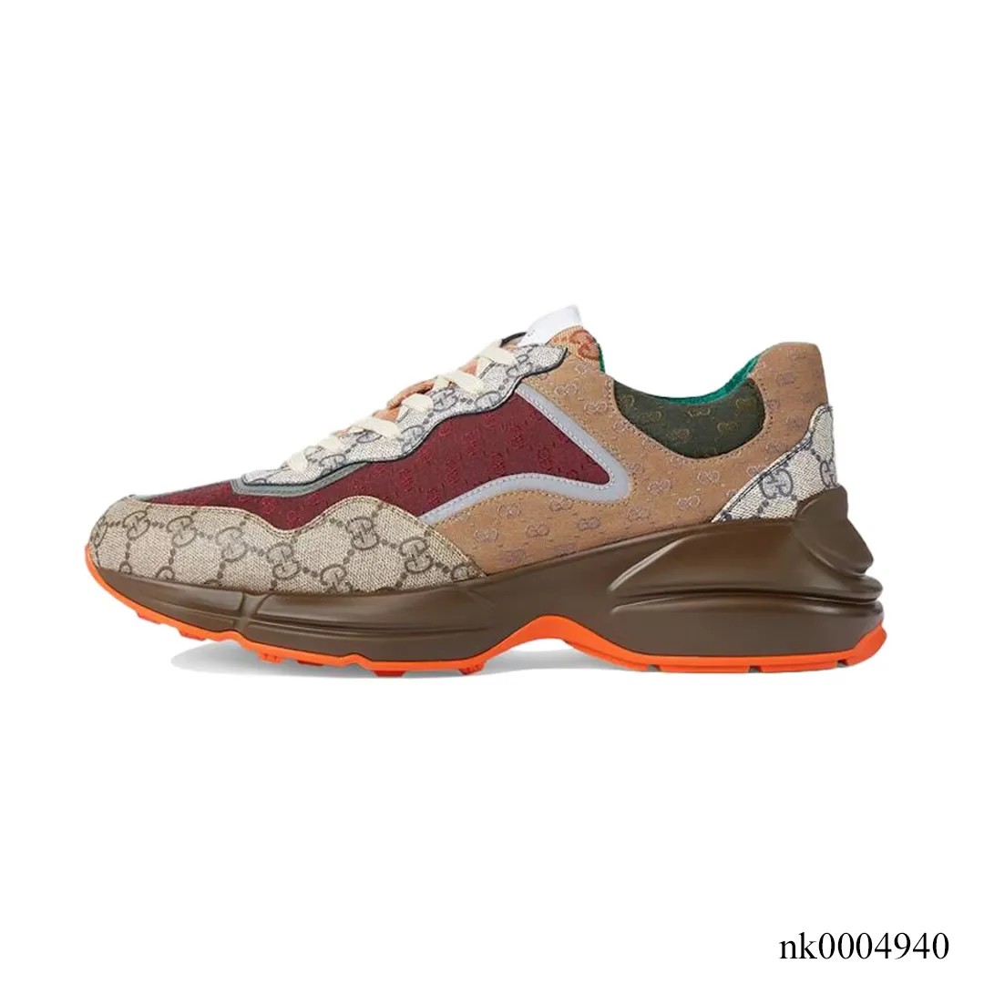 GG Rhyton Canvas 'Beige Brick Red' Shoes Sneakers – nk0004940 - Image 2