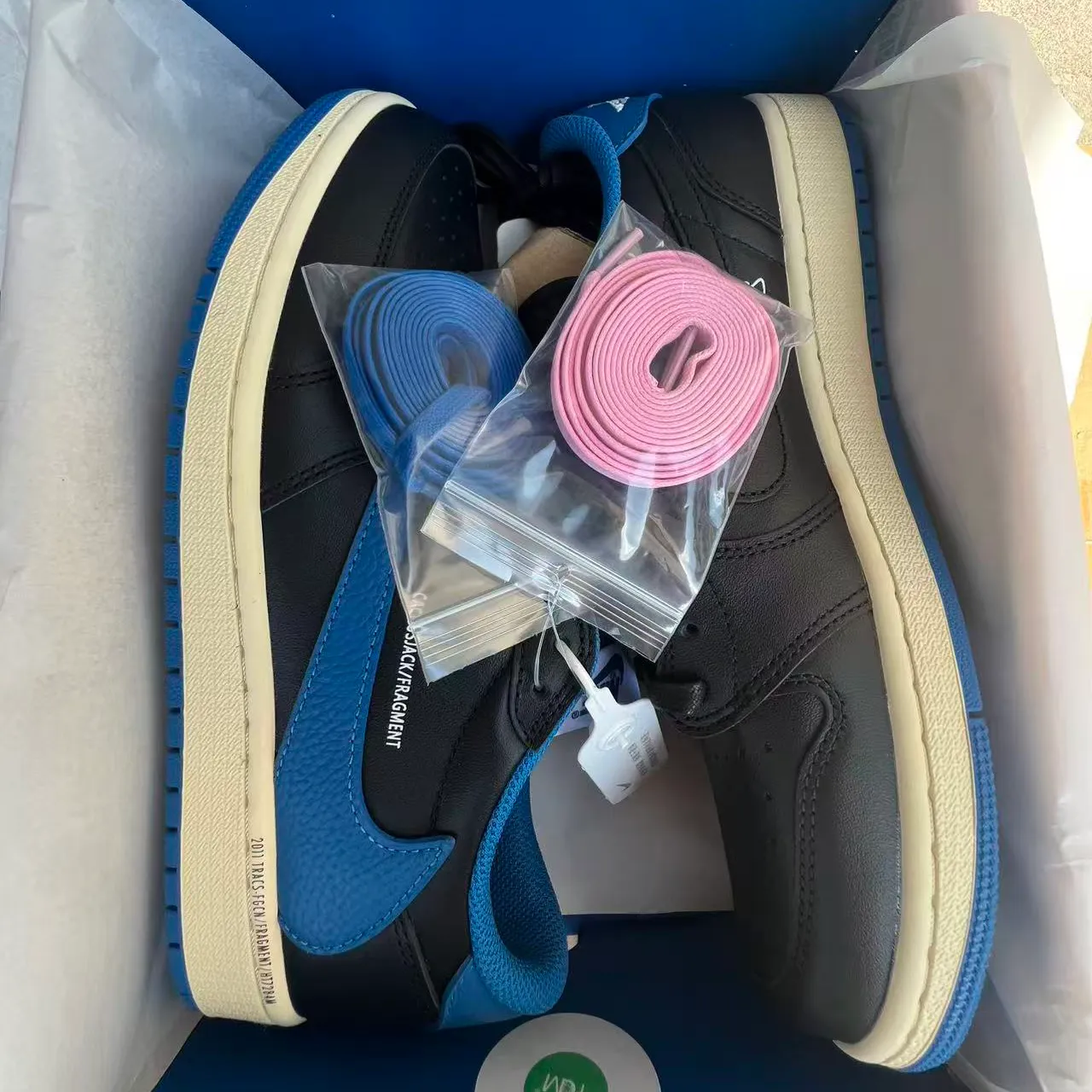 Fragment x Travis Scott x AJ 1 Low 3.0 "Black and White Blue" Shoes Sneakers – nk0005308 - Image 11