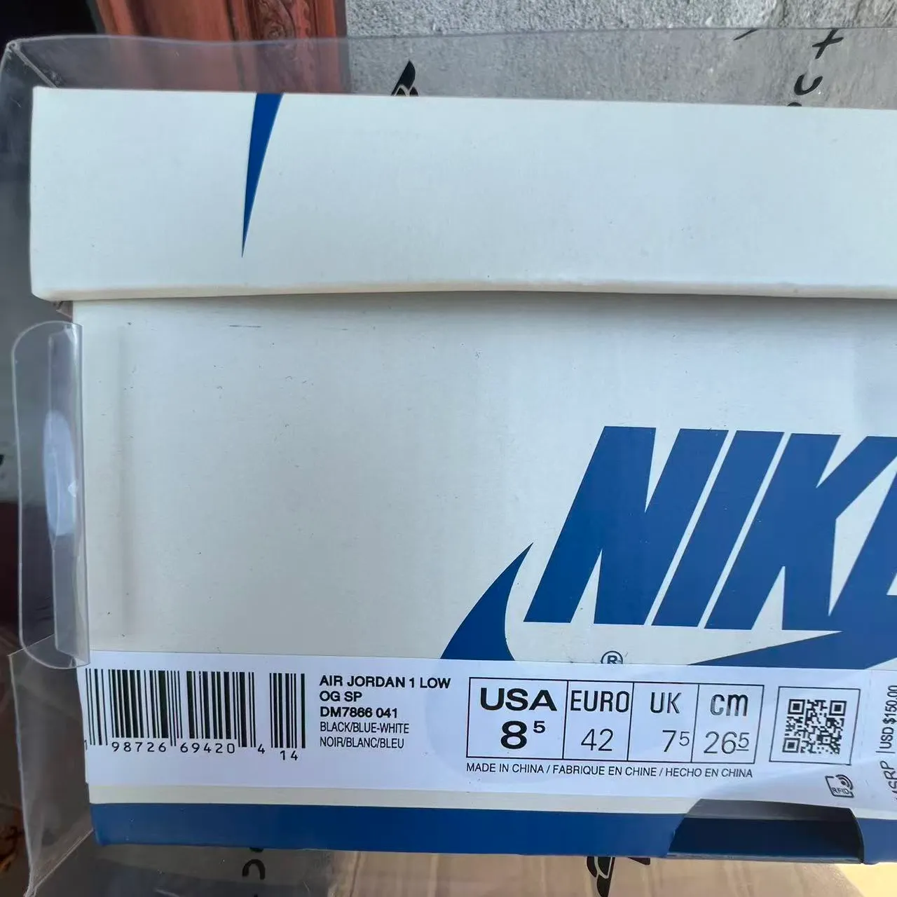 Fragment x Travis Scott x AJ 1 Low 3.0 "Black and White Blue" Shoes Sneakers – nk0005308 - Image 12