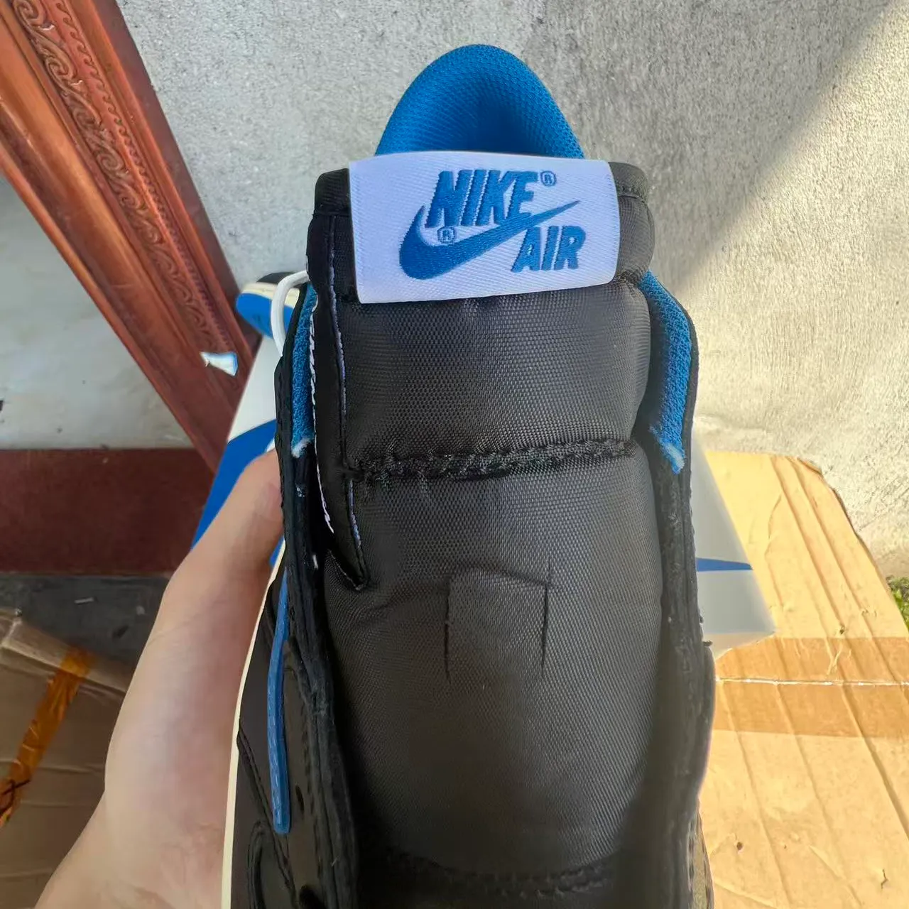 Fragment x Travis Scott x AJ 1 Low 3.0 "Black and White Blue" Shoes Sneakers – nk0005308 - Image 6