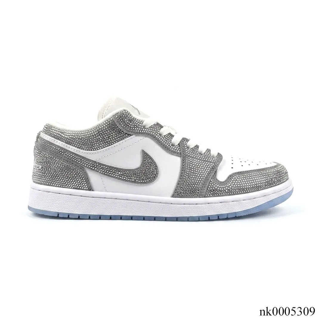 AJ 1 low customized with silver Swarovski crystal Shoes Sneakers – nk0005309