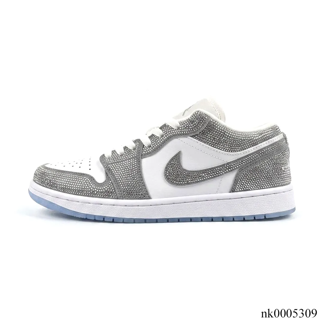 AJ 1 low customized with silver Swarovski crystal Shoes Sneakers – nk0005309 - Image 2