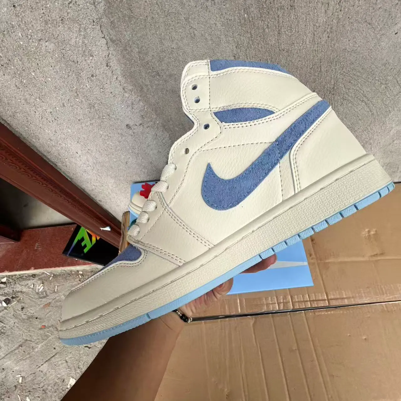 AJ 1 High OG Psychic Blue and Pale Ivory Shoes Sneakers – nk0005386 - Image 8