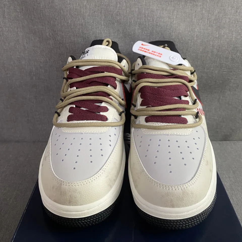 AF 1 Cream and Burgundy Shoes Sneakers - nk0005387 - Image 6