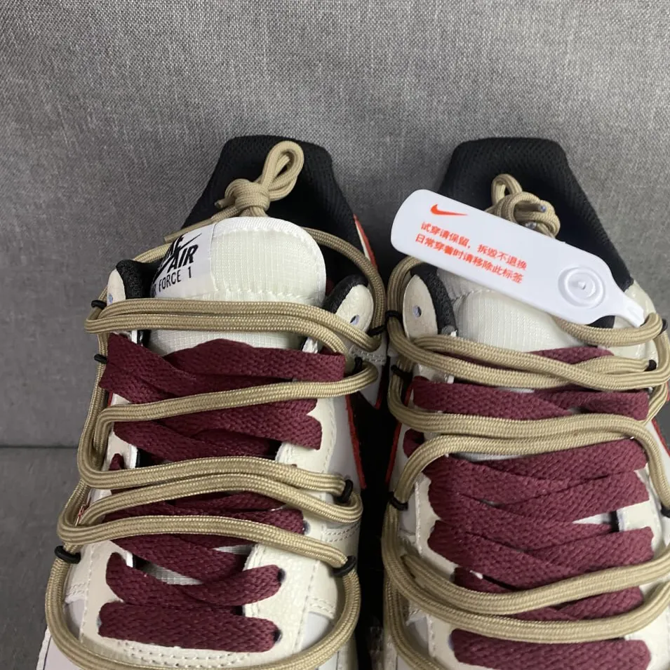 AF 1 Cream and Burgundy Shoes Sneakers - nk0005387 - Image 7