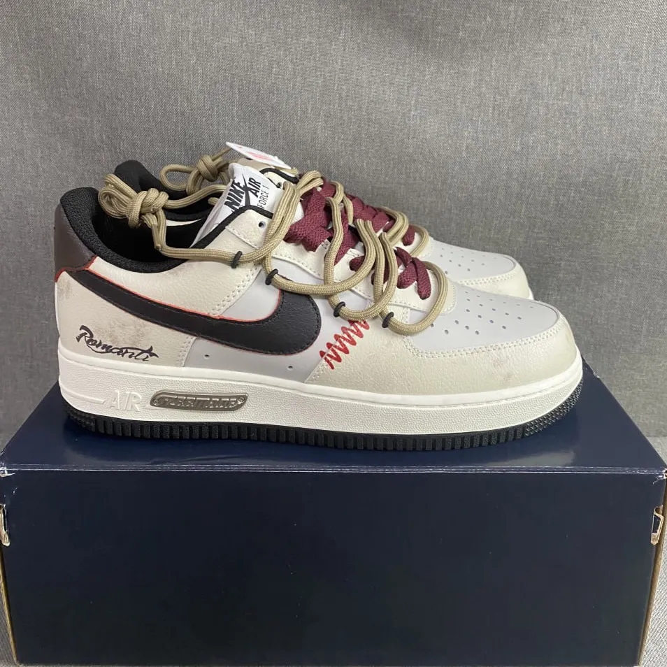 AF 1 Cream and Burgundy Shoes Sneakers - nk0005387 - Image 3