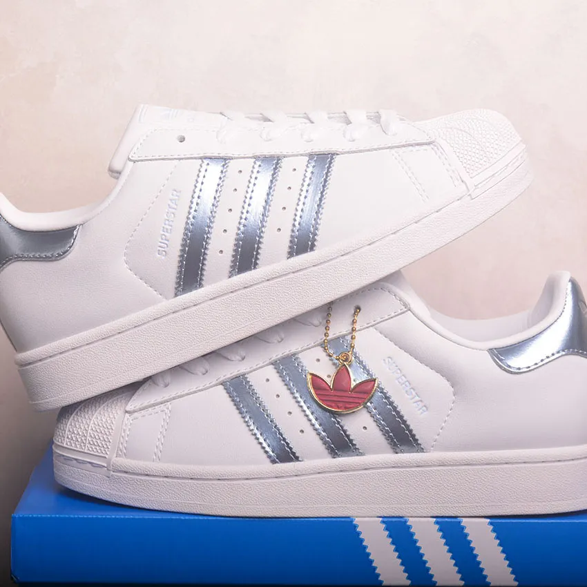 AD Superstar White Silver Metallic Shoes Sneakers - nk0005445 - Image 12