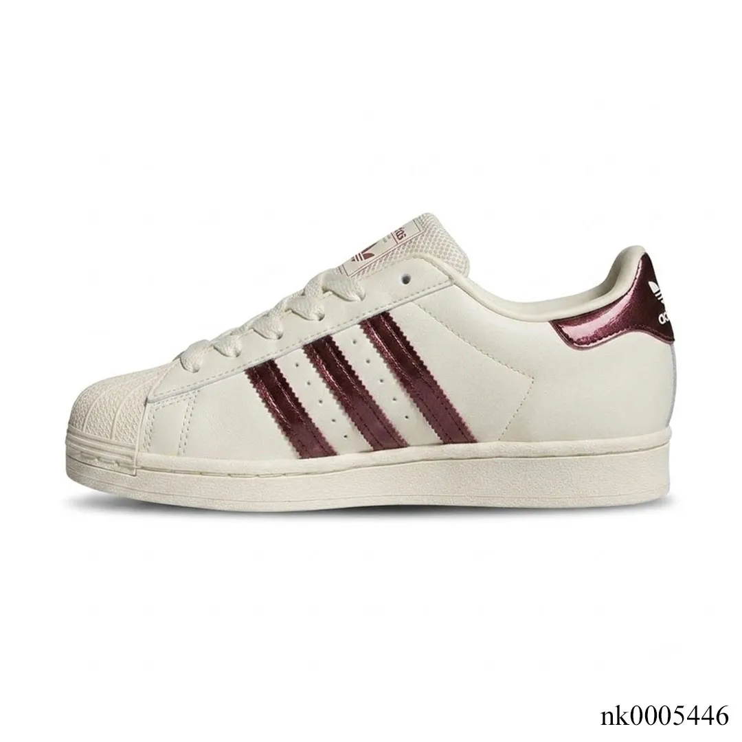 AD Superstar II Off White / Maroon / Gold Metallic Shoes Sneakers - nk0005446 - Image 2
