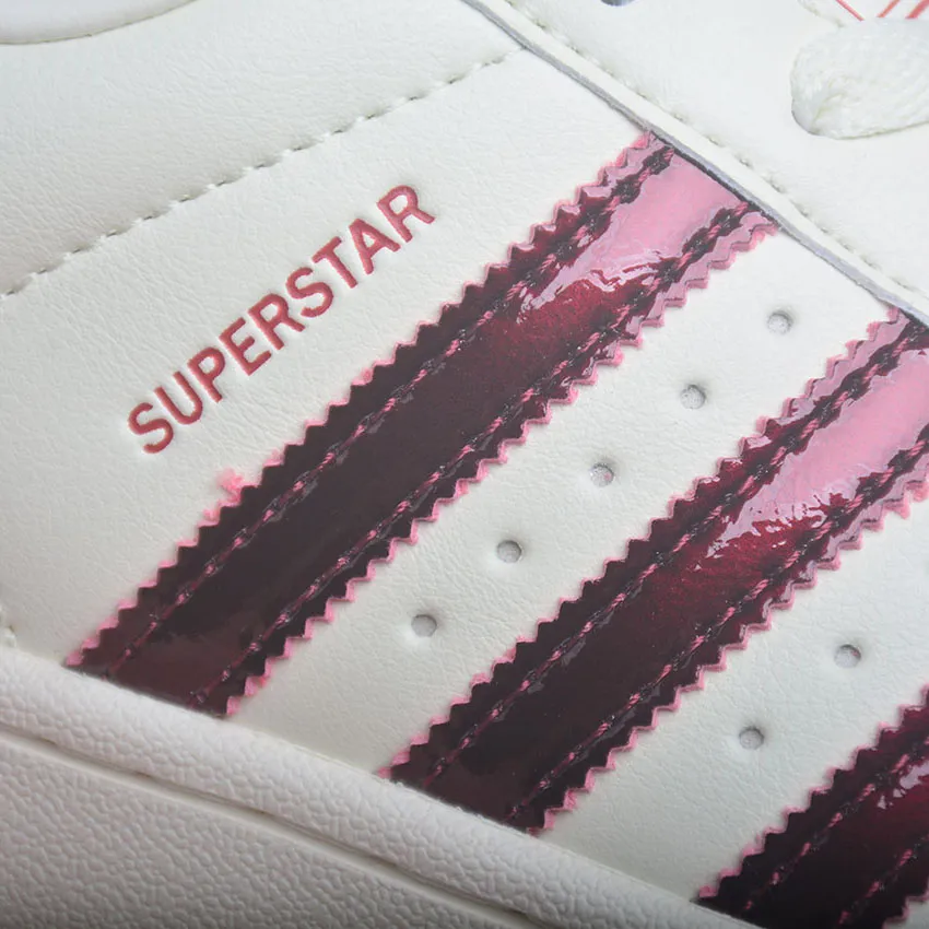 AD Superstar II Off White / Maroon / Gold Metallic Shoes Sneakers - nk0005446 - Image 7