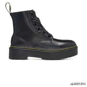 DM Molly Leather Platform Boots in Black Buttero Shoes Sneakers - nk0005494