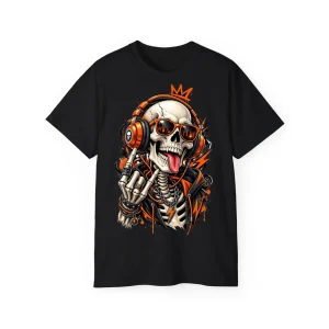 Neon Skull DJ Streetwear T-Shirt – POD0019