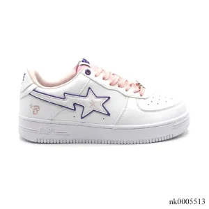 A Bathing Ape Bape Sta BAPY White Pink Shoes Sneakers - nk0005513