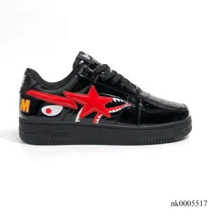 A Bathing Ape Bape Sta Low Shark Black Shoes Sneakers - nk0005517