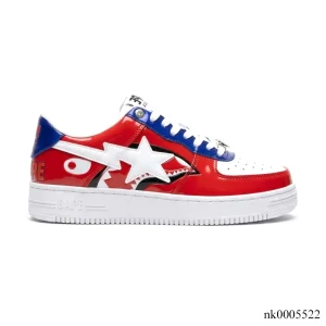 A Bathing Ape Bape Sta Low M2 20th Anniversary Patent Red Shoes Sneakers - nk0005522