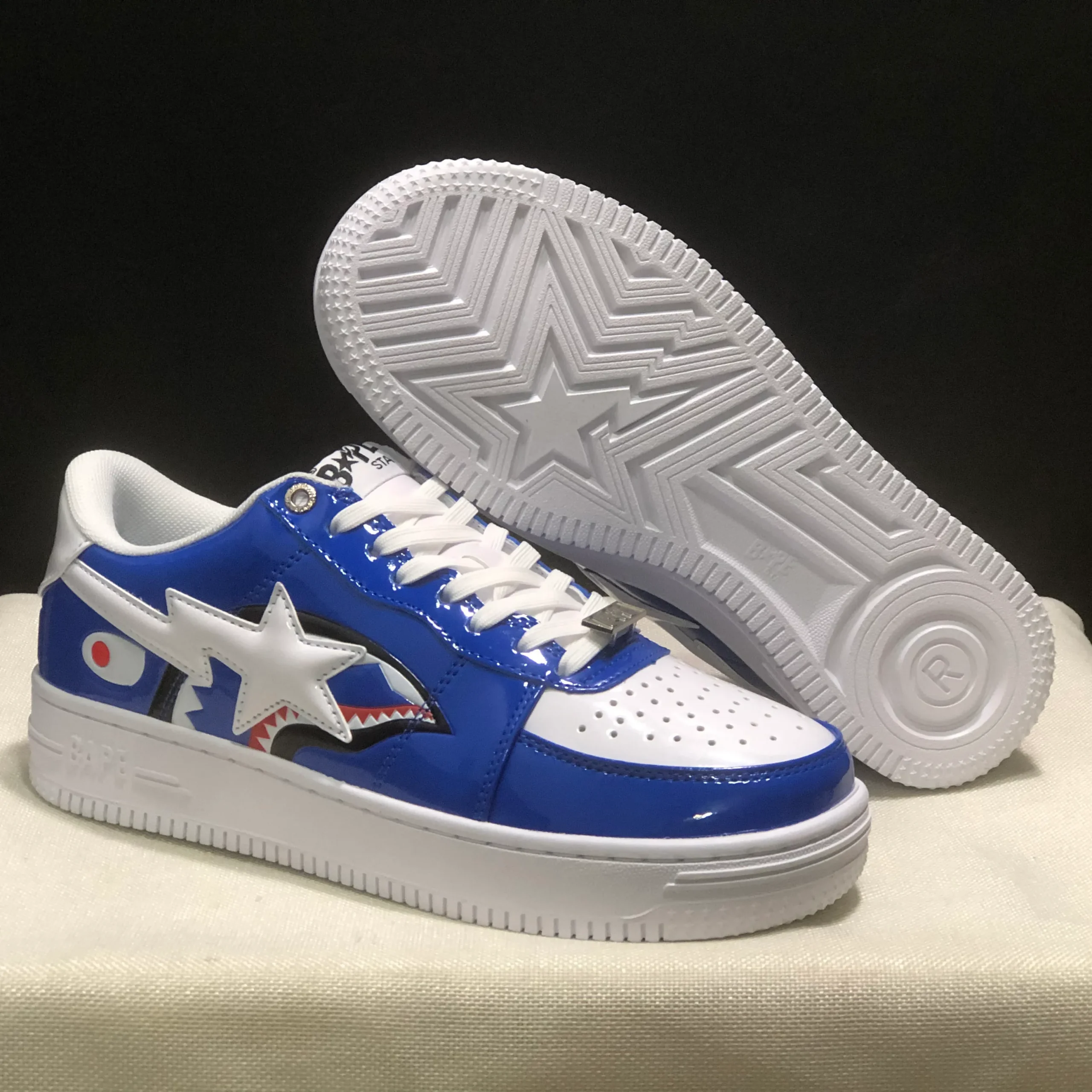 Bapesta Low M1 'Shark Face - Blue' Shoes Sneakers - nk0005526 - Image 6