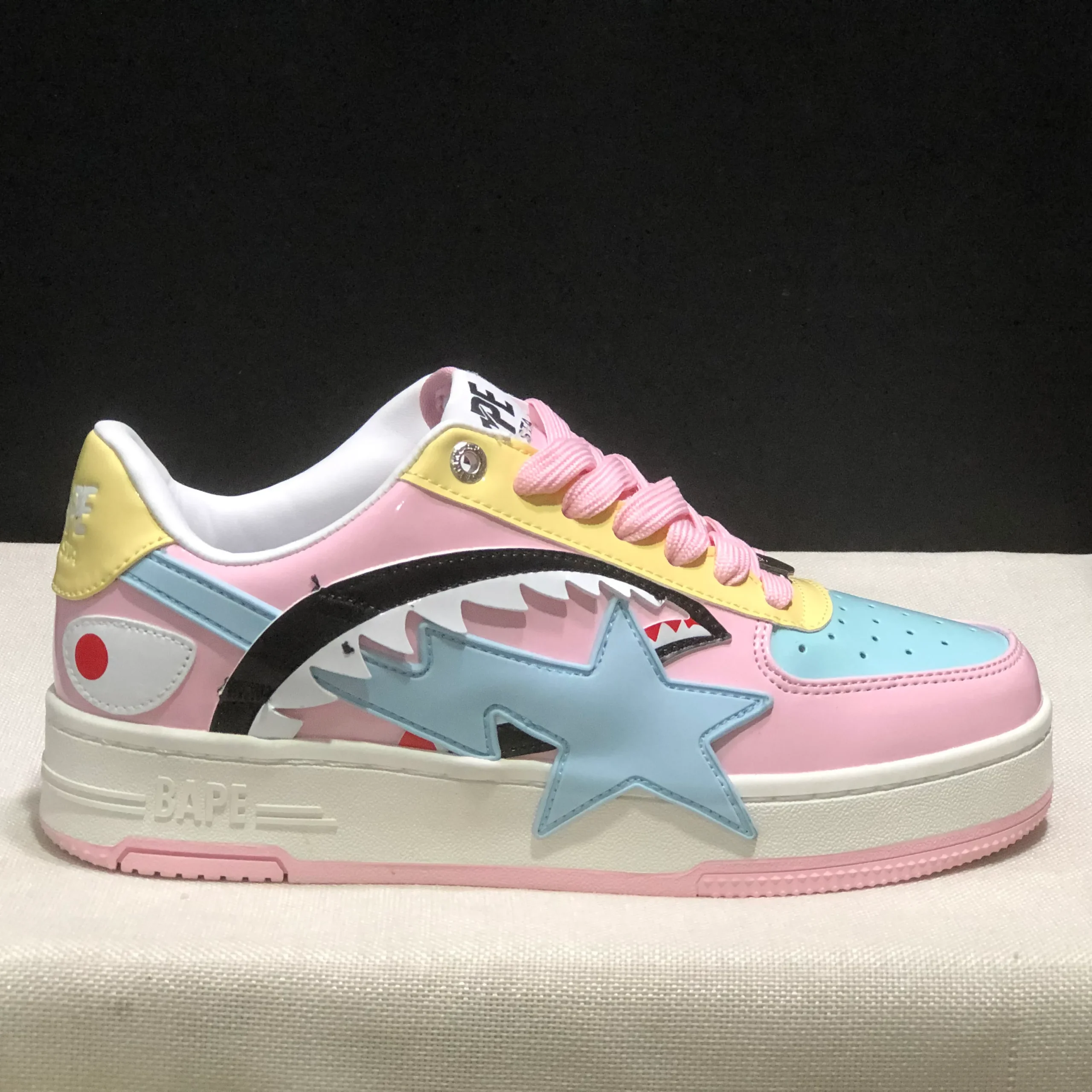 Bapesta Low M1 'Shark Face - Pink' Shoes Sneakers - nk0005527 - Image 3
