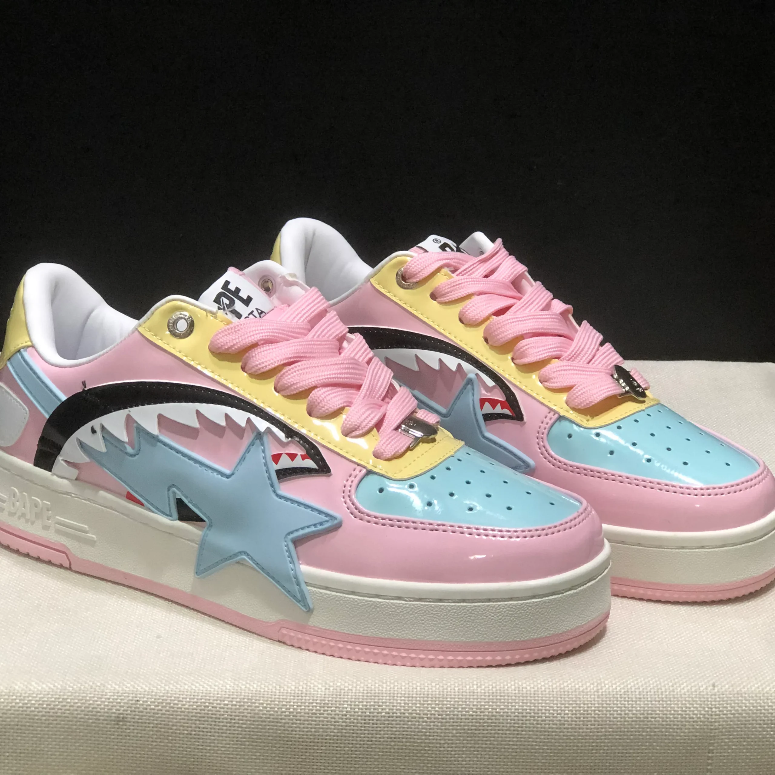 Bapesta Low M1 'Shark Face - Pink' Shoes Sneakers - nk0005527 - Image 5